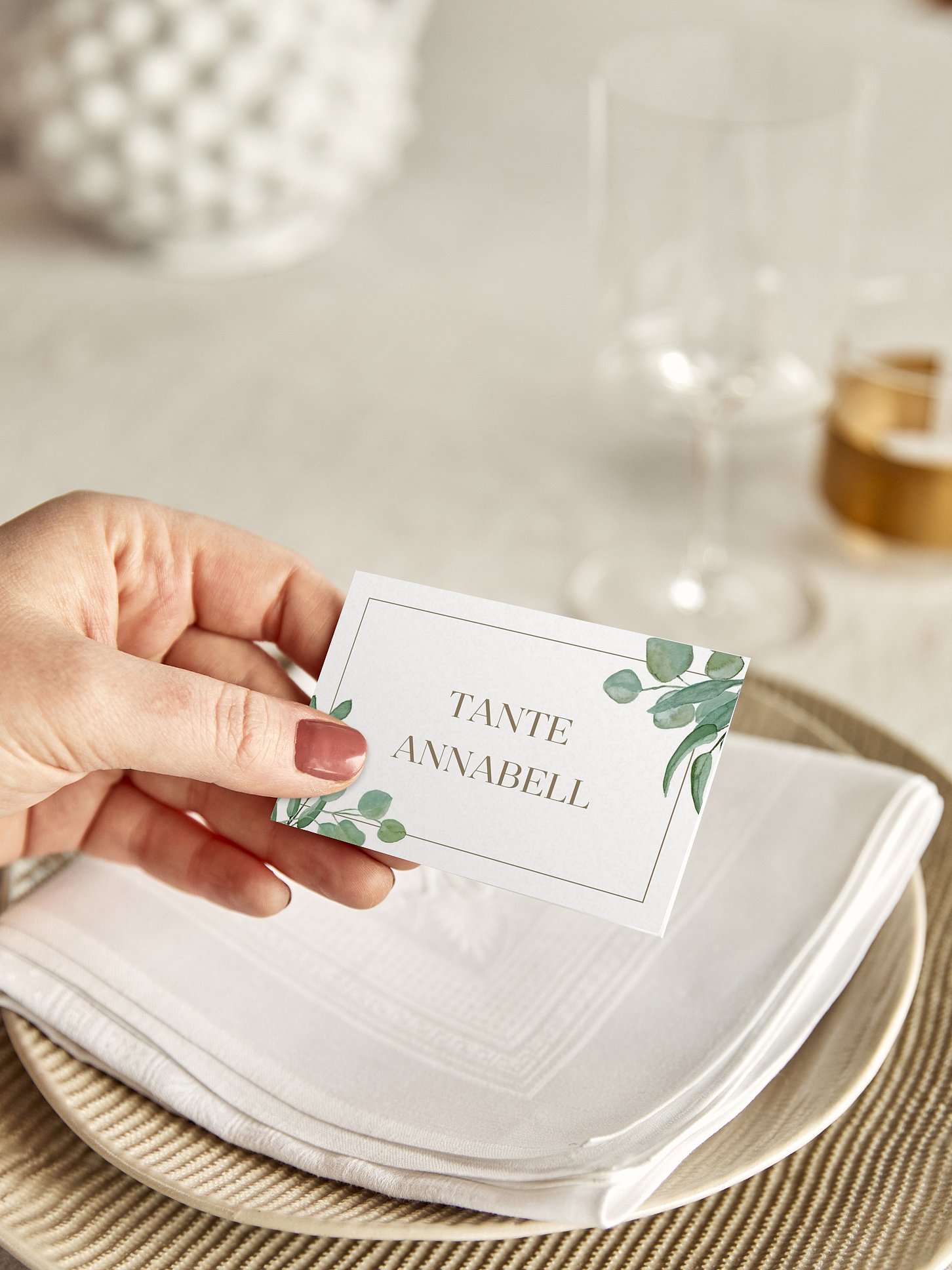 Tischkarte Hochzeit Eucalyptus