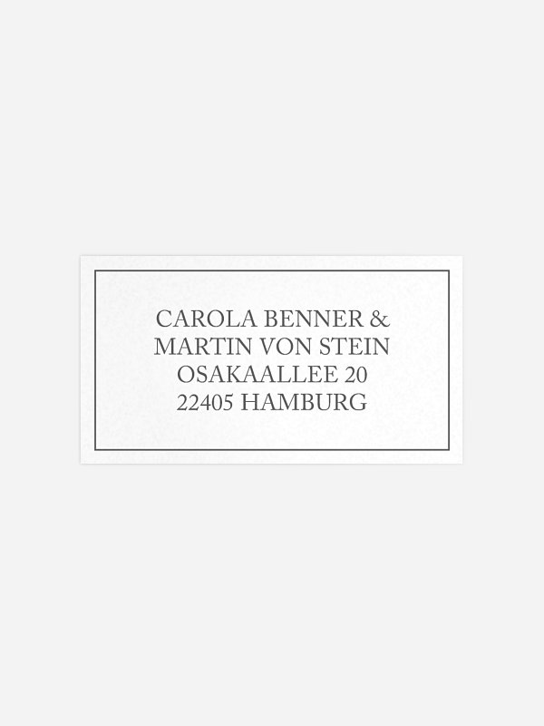 Empfängeraufkleber Hochzeit Pure Premium