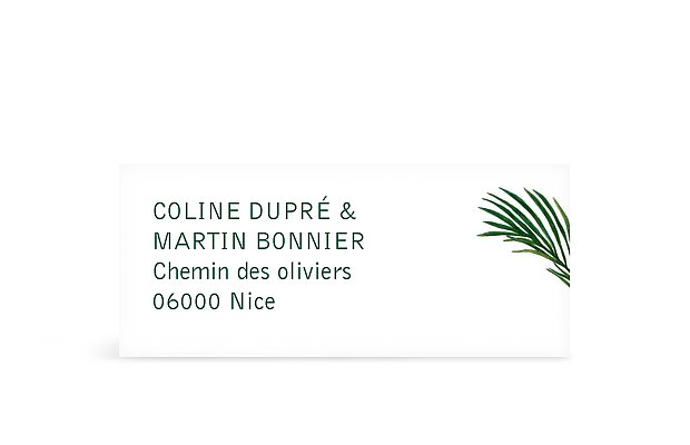 Étiquette expéditeur mariage Jungle