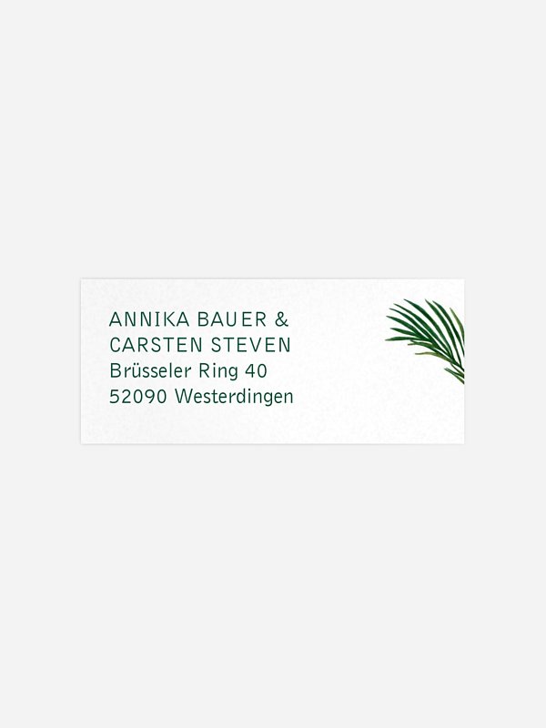 Absenderaufkleber Hochzeit Jungle Jive