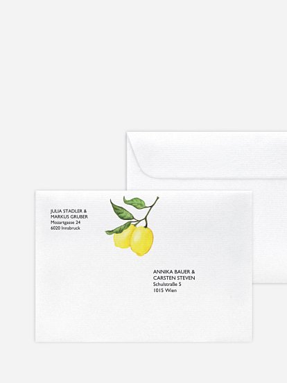 Bedruckter Briefumschlag Hochzeit Amalfi