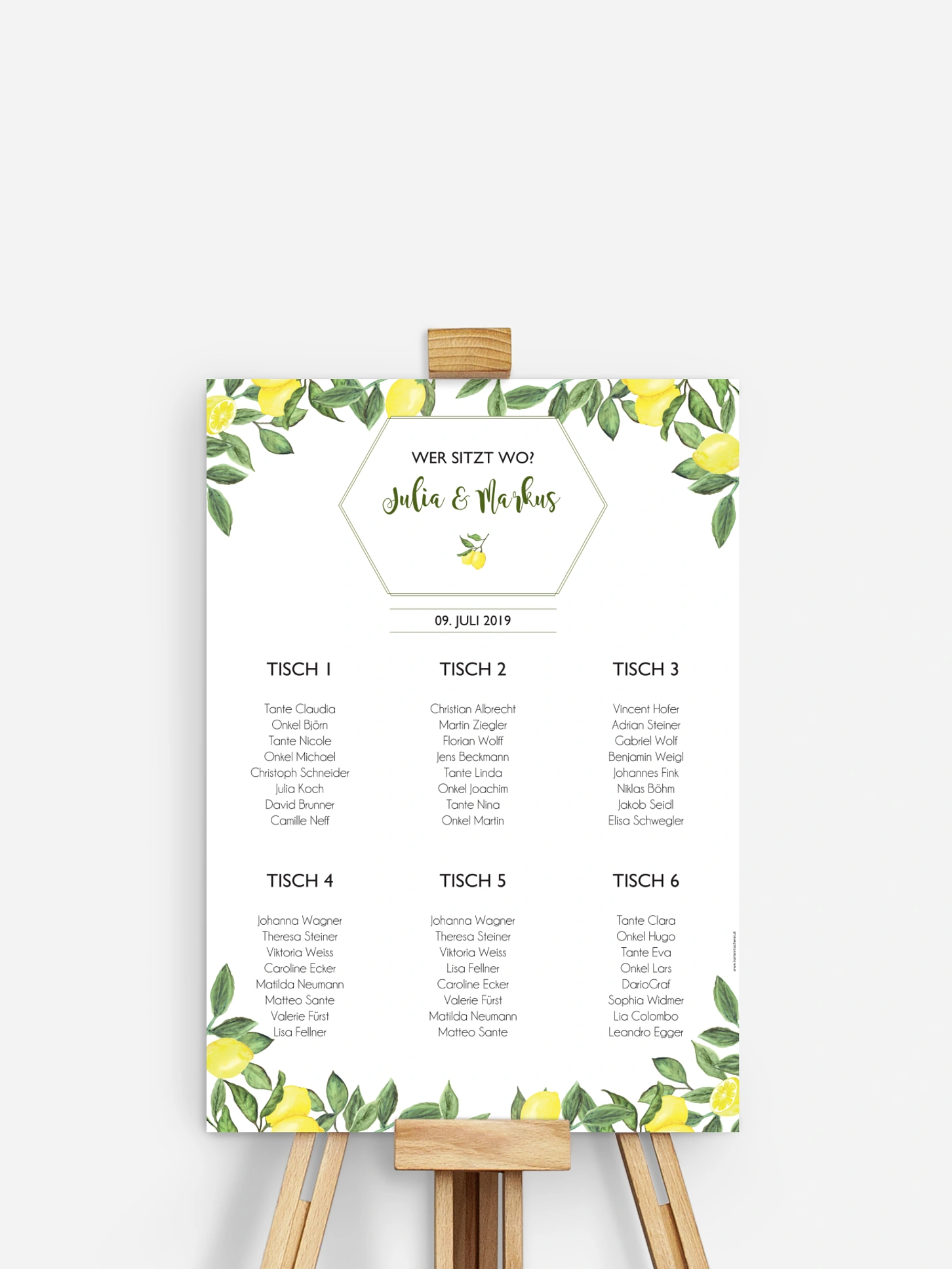 Sitzplan Plakat Amalfi