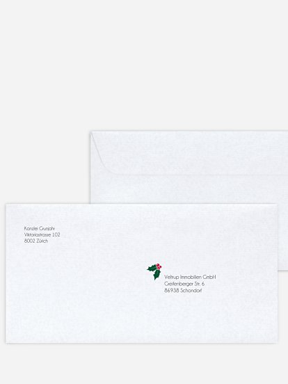 Bedruckte Umschläge geschäftl. Weihnachten Edle Weihnacht Premium