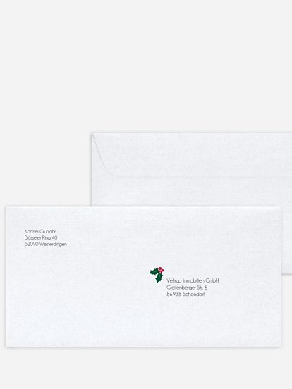 Bedruckte Umschläge geschäftl. Weihnachten Edle Weihnacht Premium