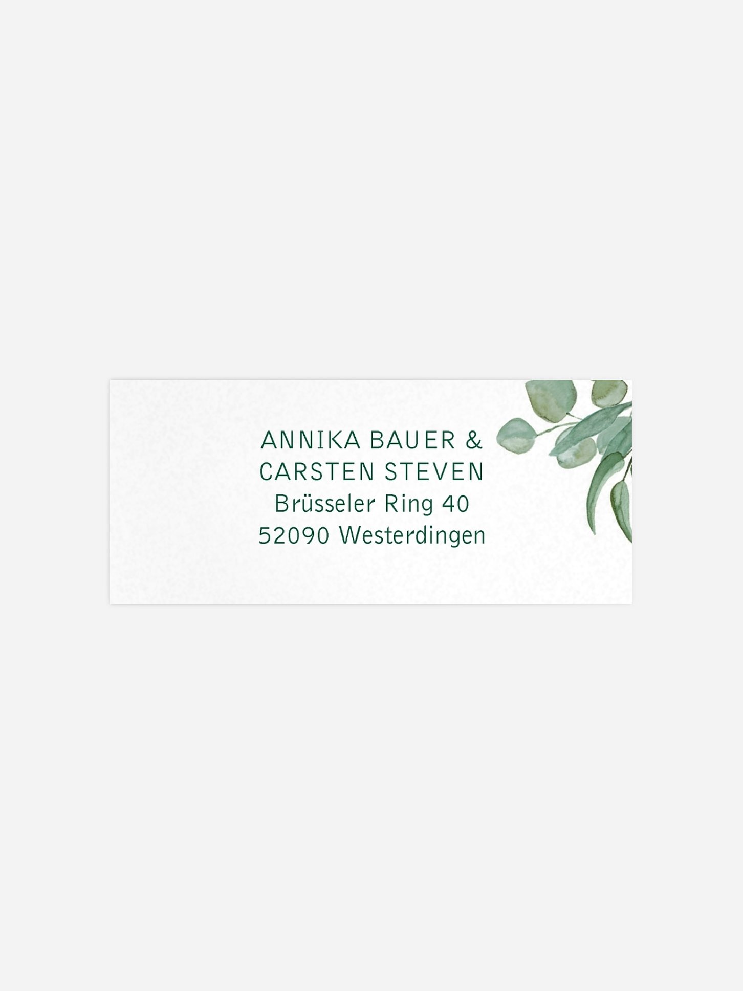 Absenderaufkleber Hochzeit Eucalyptus Premium