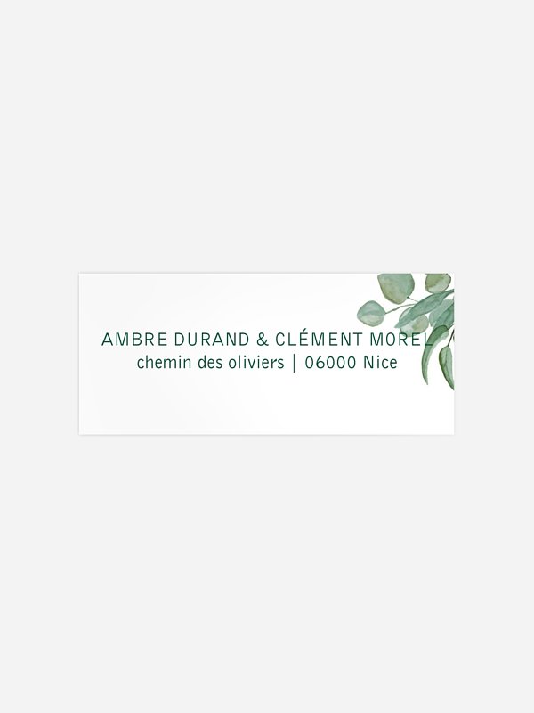 Étiquette expéditeur mariage Eucalyptus Premium