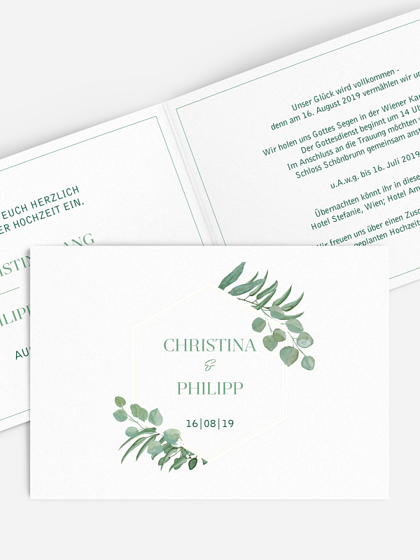 Hochzeitseinladung Eucalyptus Premium