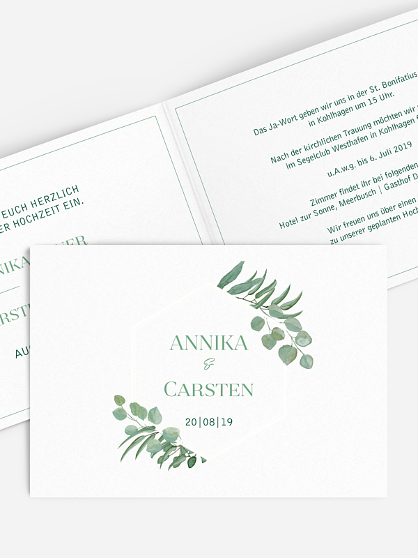 Hochzeitseinladung Eucalyptus Premium