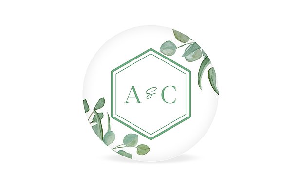 Geschenkaufkleber Hochzeit Eucalyptus Premium
