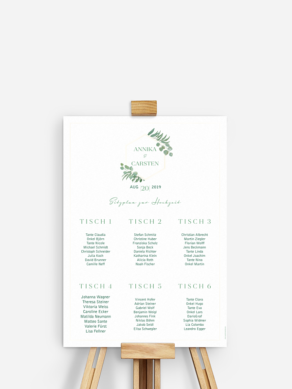 Sitzplan Plakat Eucalyptus Premium