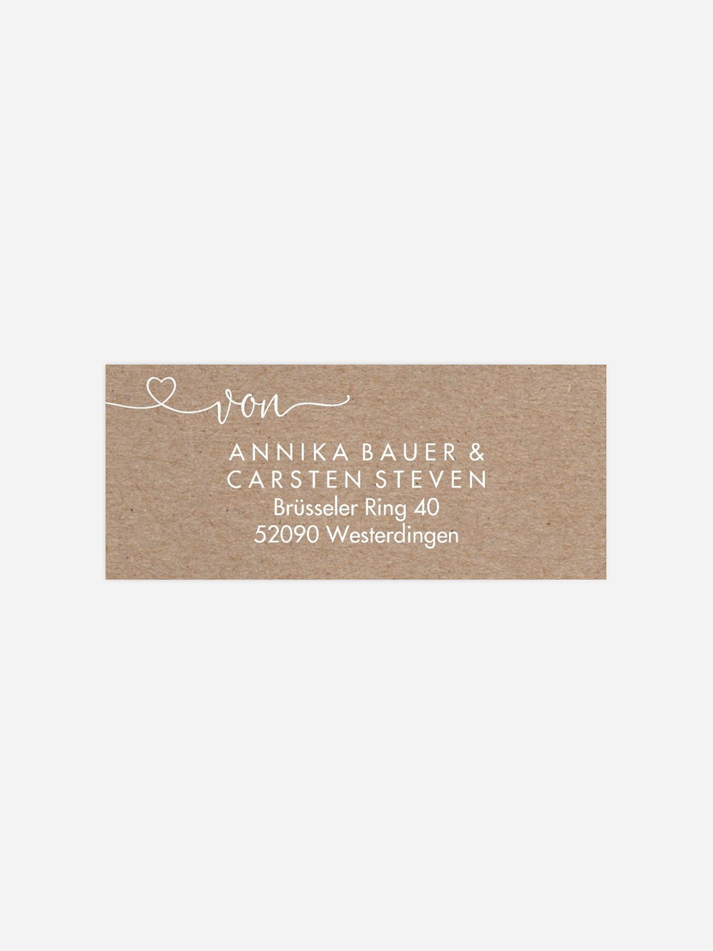 Absenderaufkleber Hochzeit Herzglück