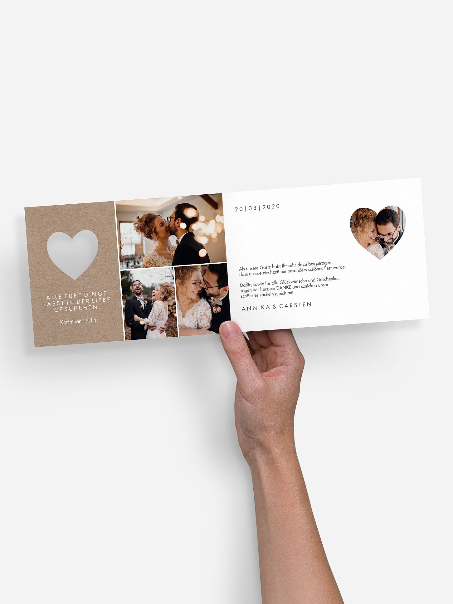Dankeskarte Hochzeit Herzglück
