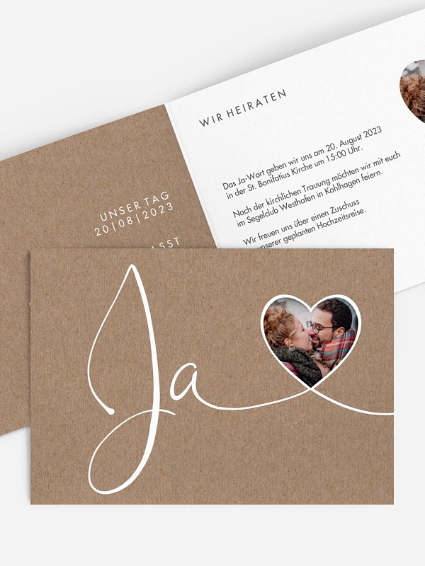 Hochzeitseinladung Herzglück