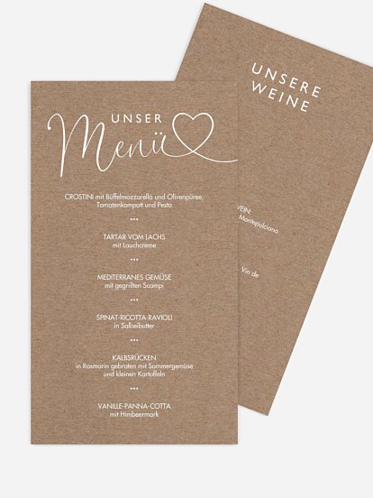 Menükarten zur Hochzeit » Professionell und individuell drucken