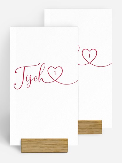 Tischnummer Herzglück