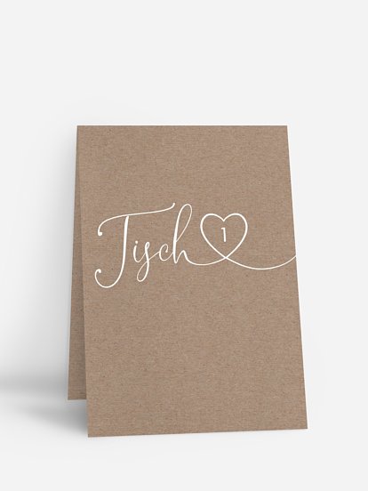 Tischnummer Herzglück