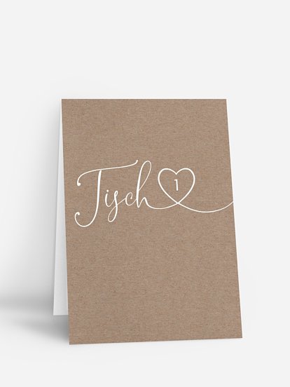 Tischnummer Herzglück