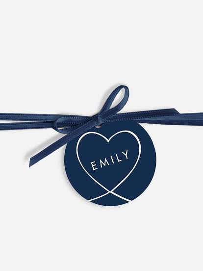 Anhänger mit Band zur Hochzeit personalisiert Herzglück