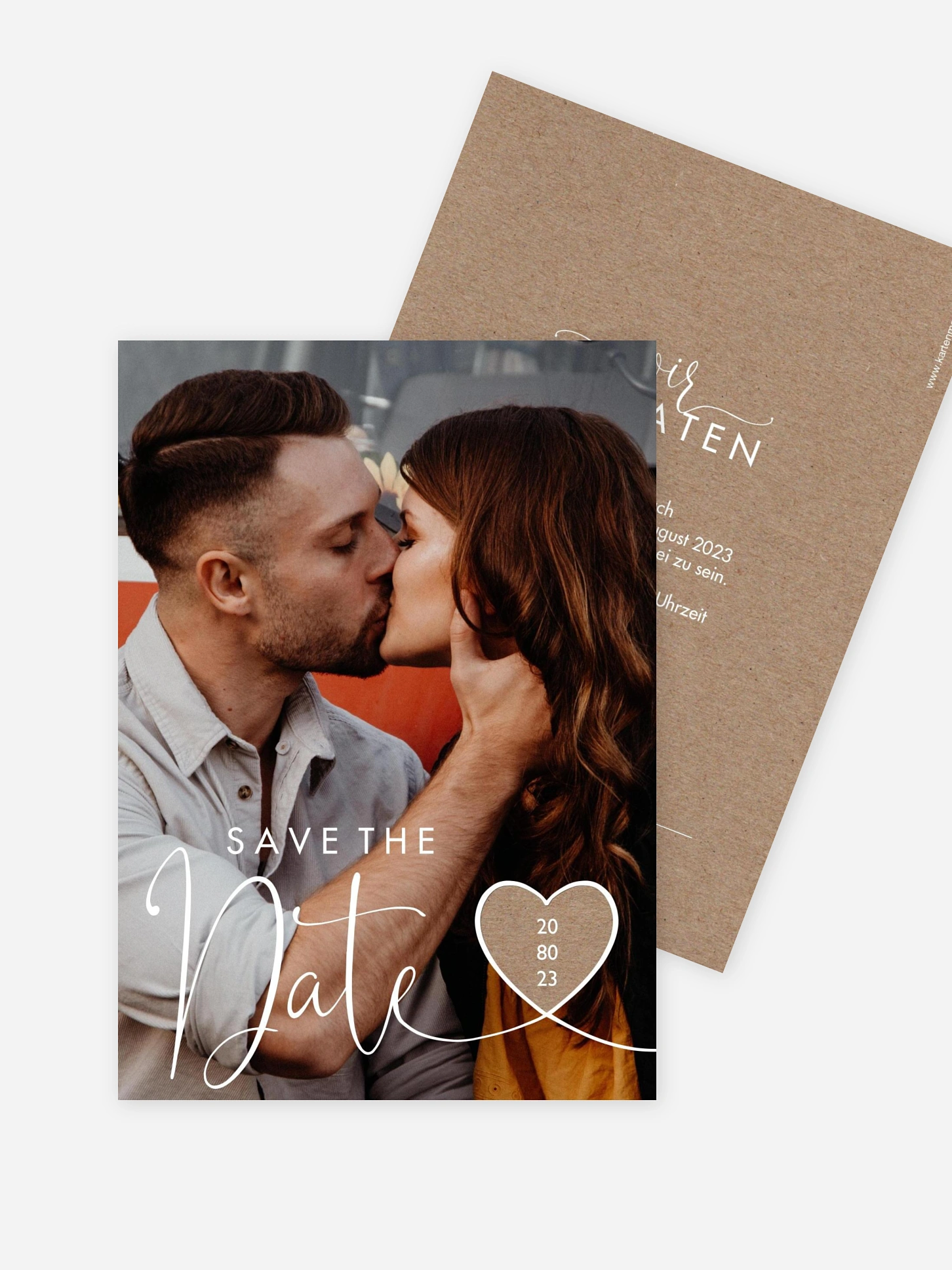 Save-the-Date Karte Herzglück