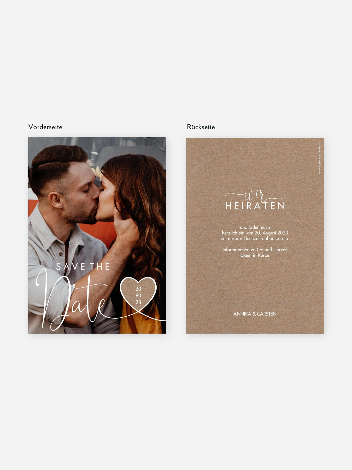 Save-the-Date Karte Herzglück