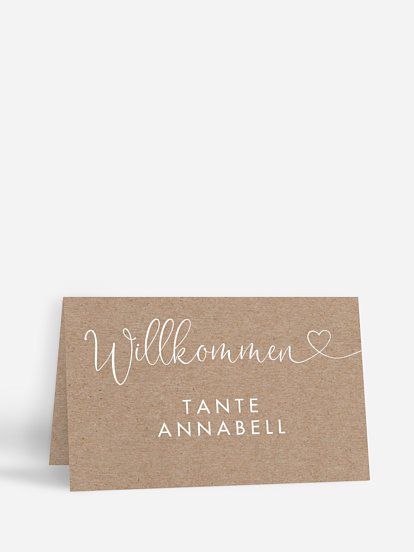 Tischkarte Hochzeit Herzglück