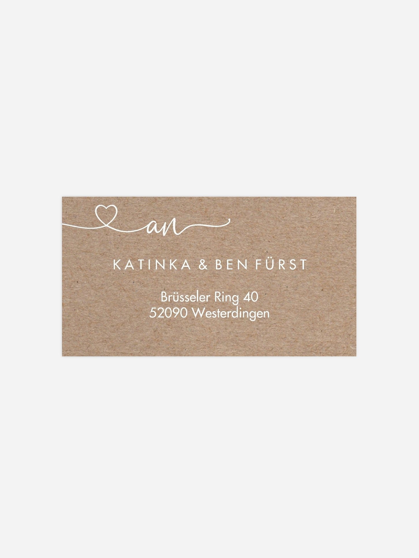 Empfängeraufkleber Hochzeit Herzglück