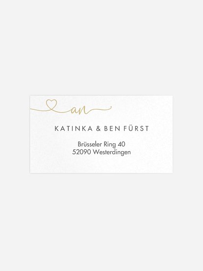 Empfängeraufkleber Hochzeit Herzglück
