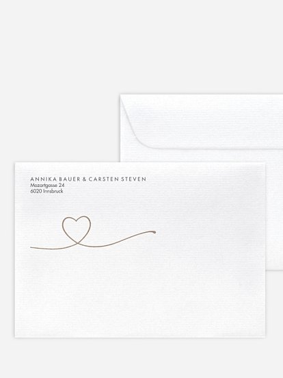 Briefumschlag mit Motiv Herzglück