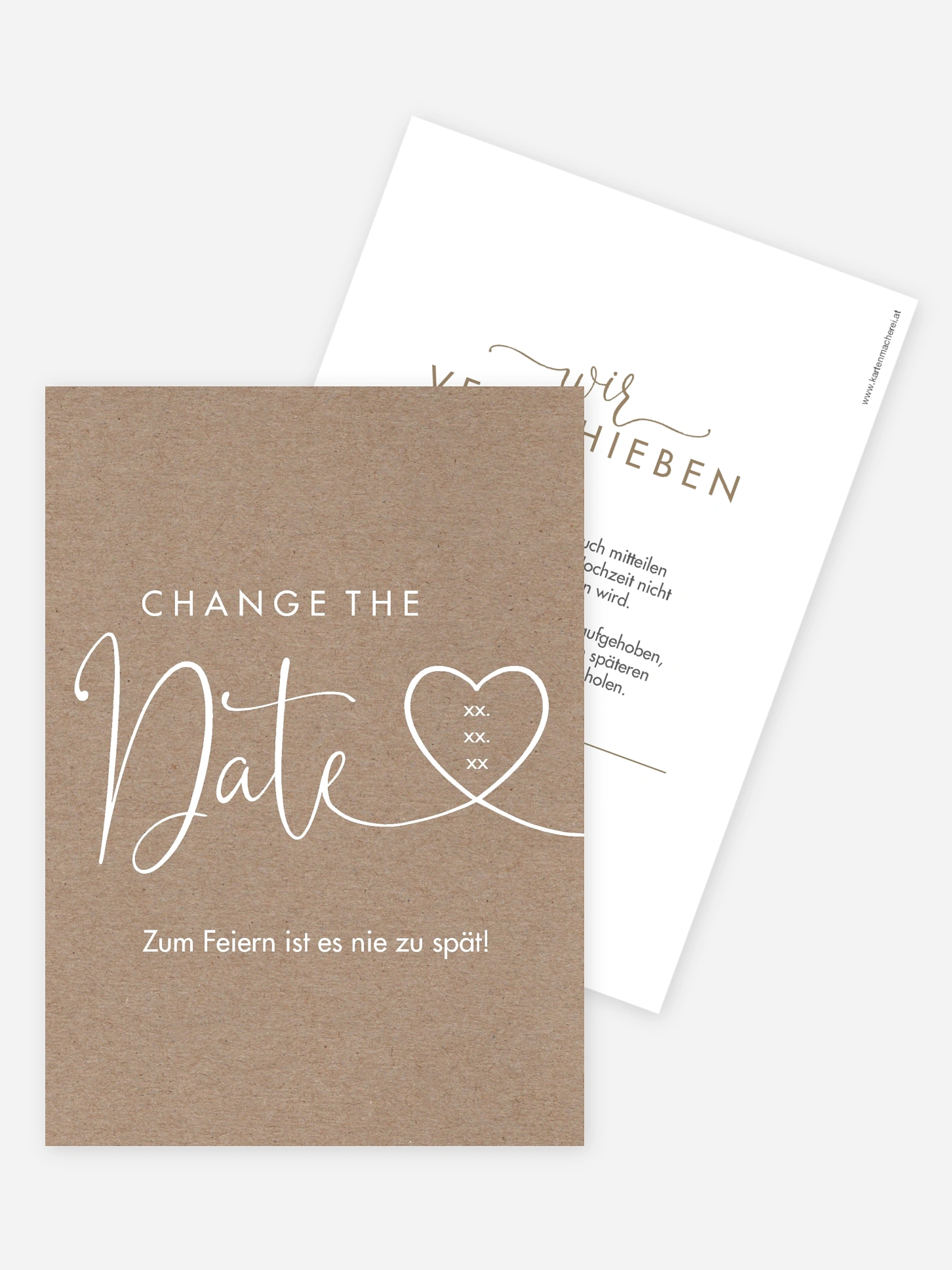 Change-the-Date Karte Herzglück