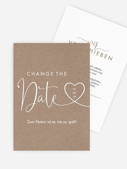 Change-the-Date Karte Herzglück