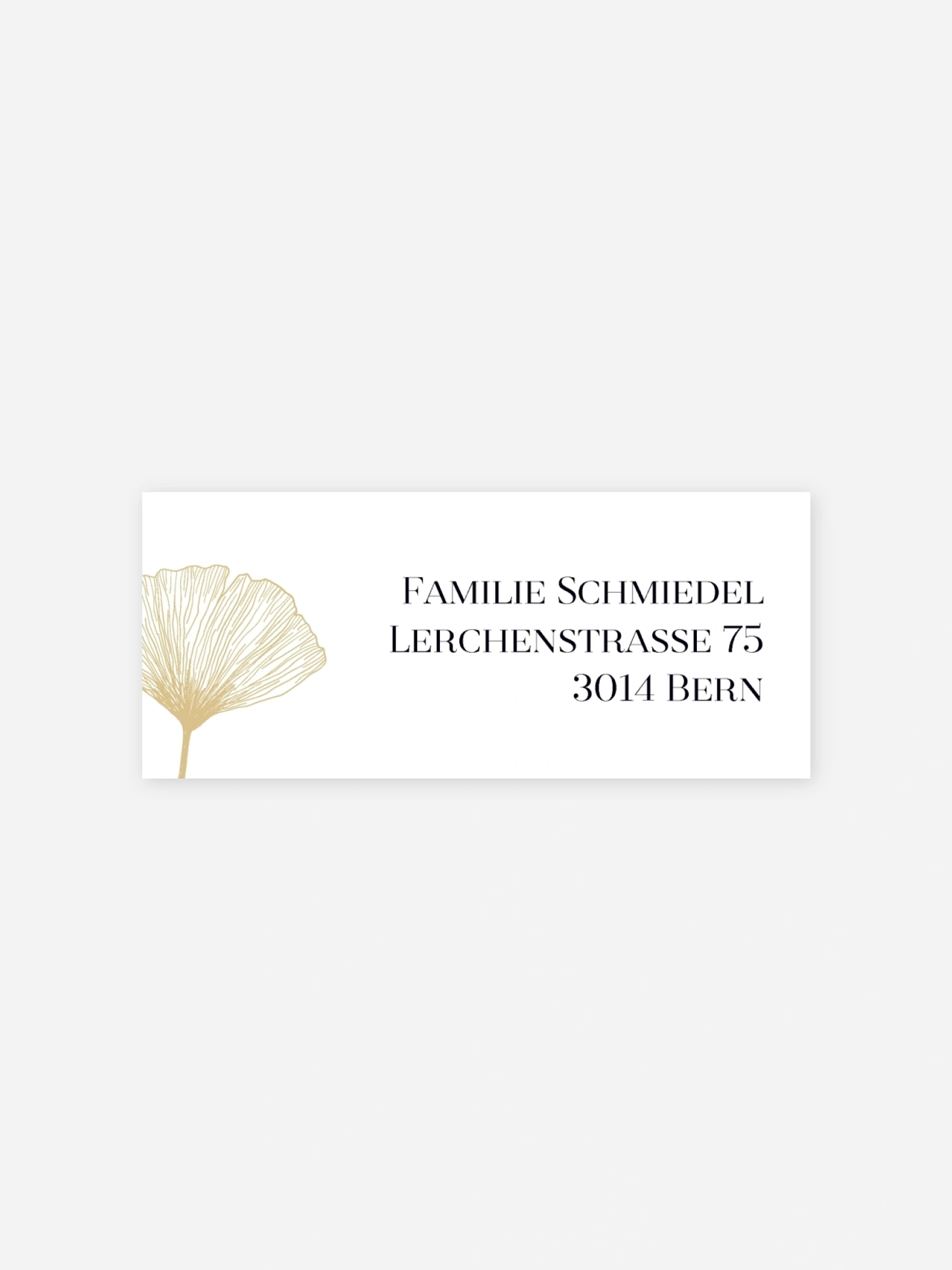 Absenderaufkleber Trauer Ginkgo Premium