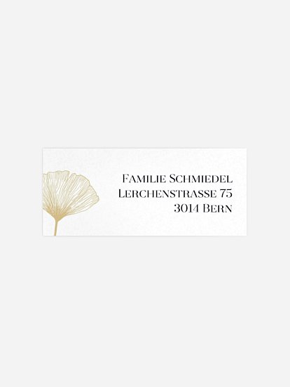 Absenderaufkleber Trauer Ginkgo Premium