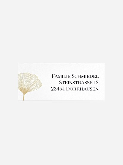 Absenderaufkleber Trauer Ginkgo Premium