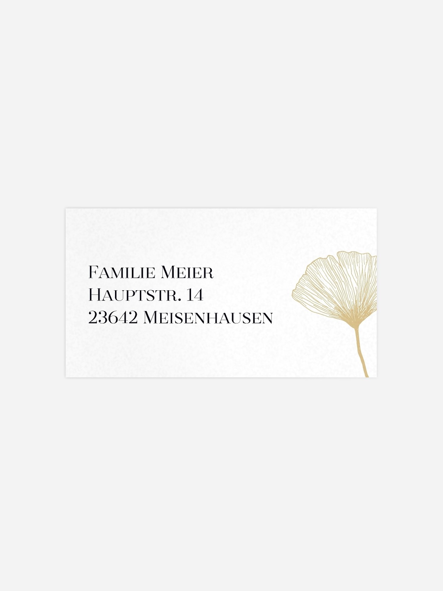 Empfängeraufkleber Trauer Ginkgo Premium