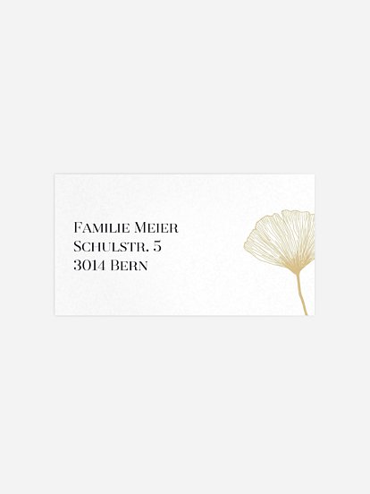Empfängeraufkleber Trauer Ginkgo Premium