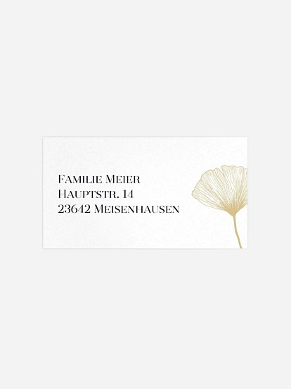 Empfängeraufkleber Trauer Ginkgo Premium