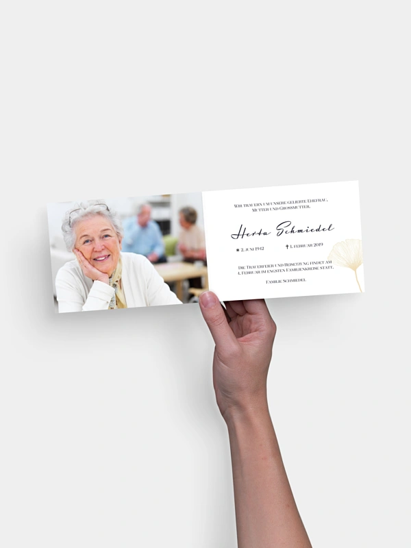 Trauerkarte Ginkgo Premium