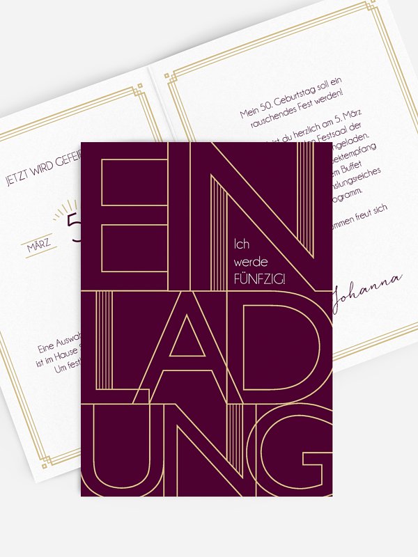 Einladung 50. Geburtstag Futuristic Invite