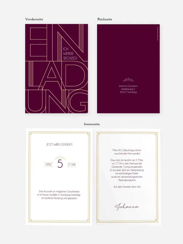 Einladung 60. Geburtstag Futuristic Invite