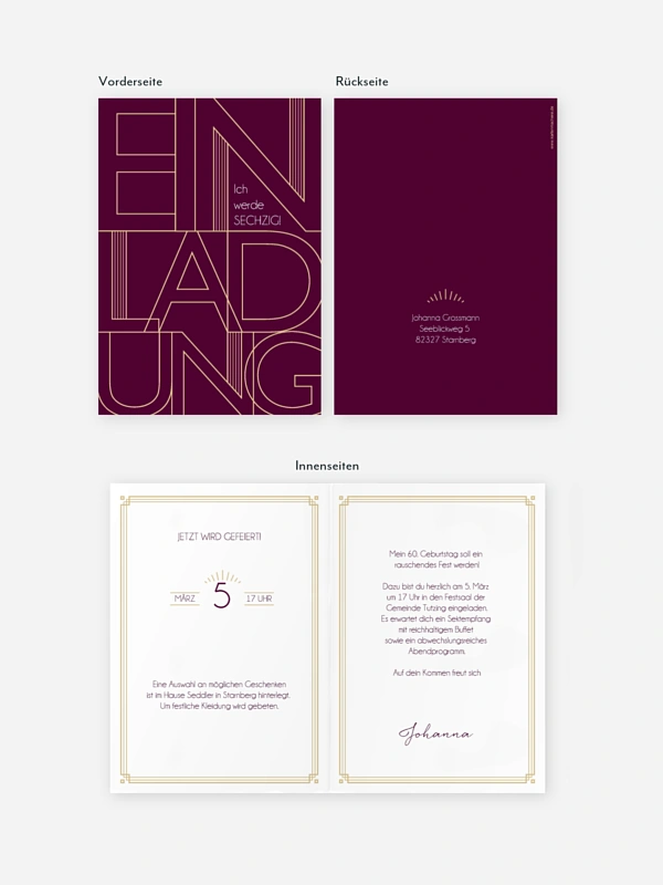 Einladung 60. Geburtstag Futuristic Invite