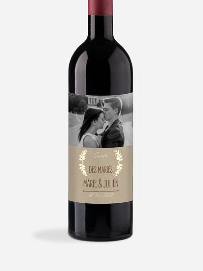 Étiquette bouteille Rustic love