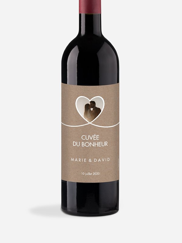 Étiquette bouteille Joli coeur
