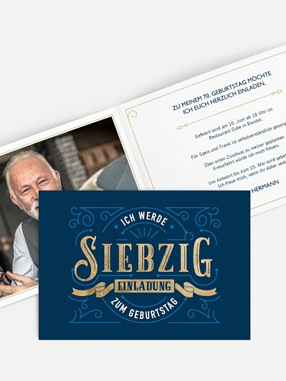 Einladung 70. Geburtstag Vergangene Zeiten