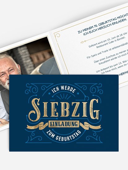 Einladung 70. Geburtstag Vergangene Zeiten