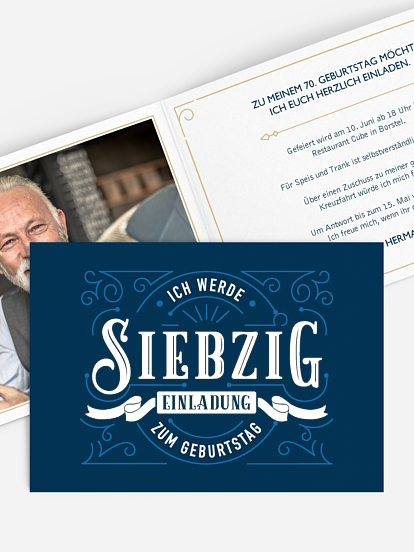 Einladung 70. Geburtstag Vergangene Zeiten