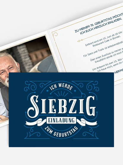 Einladung 70. Geburtstag Vergangene Zeiten