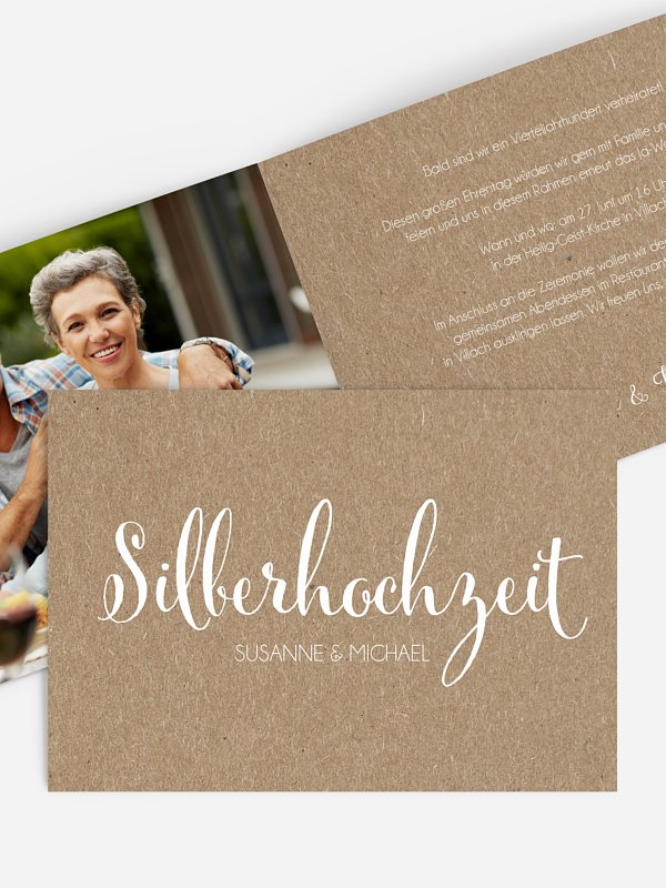 Einladung zur Silberhochzeit Für immer Kraftpapier
