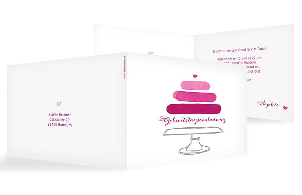 Einladung 18. Geburtstag Birthday Cake