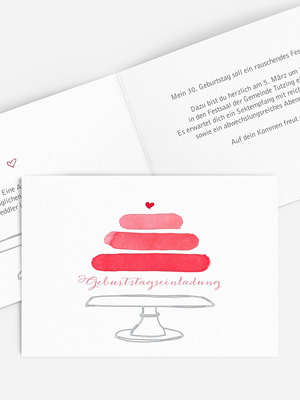 Einladung 30. Geburtstag Birthday Cake