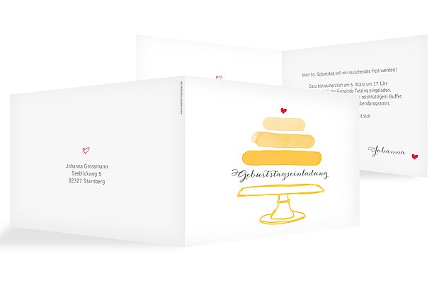 Einladung 50. Geburtstag Birthday Cake